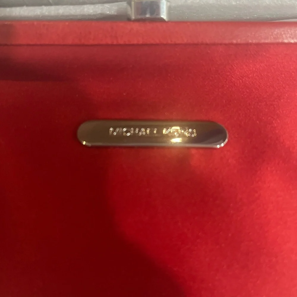 Michael Kors Scarlet Satin Clutch